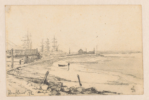 View of the outer harbour of Honfleur, 1872, Carel Nicolaas Storm van 's-Gravesande, 1872 Canvas Print