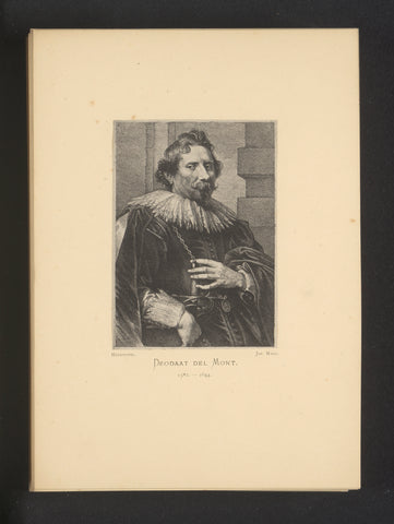 Reproduction of an engraving of a portrait of Deodat van der Mont by Lucas Vorsterman (I), Joseph Maes, c. 1872 - in or before 1877 Canvas Print