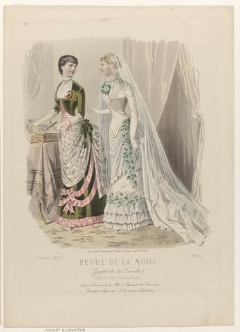 Revue de la Mode, Gazette de la Famille, 1882, 11e année, No. 575: Jupons & Corsets (...), E. Cheffer, 1882 Canvas Print