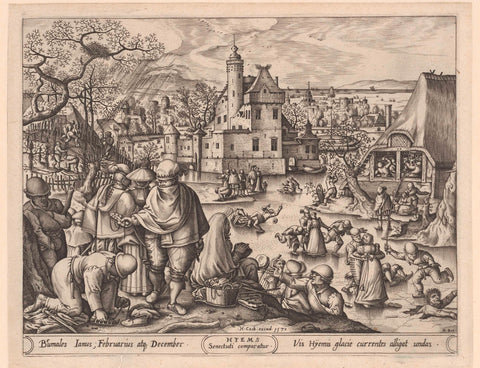 Winter, Pieter van der Heyden, 1570 Canvas Print