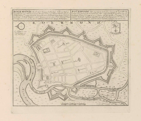 Map of Roermond, Abraham Allard, 1702 - 1733 Canvas Print