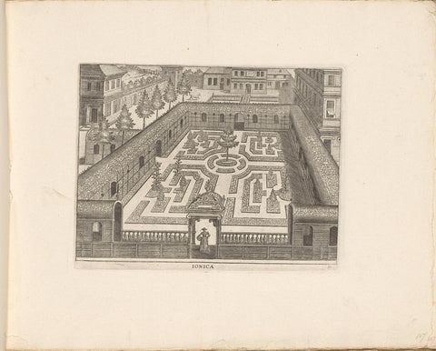 Garden with central ground floor enclosed by a corridor of latticework, Hans Vredeman de Vries, c. 1635 - c. 1640 Canvas Print