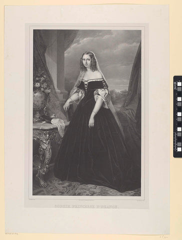 Portrait of Sophie of Württemberg, Charles Billoin, 1849 - 1869 Canvas Print