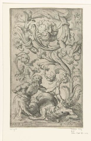 Triton en gevloerde centaur, Odoardo Fialetti, c. 1625 Canvas Print