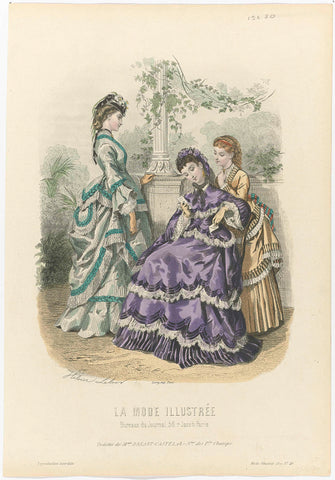 La Mode Illustrée, 1870, No. 40: Toilettes de Mme Breant-Castel (...), anonymous, 1870 Canvas Print