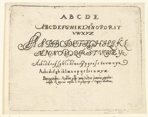 Six alphabets, Michiel le Blon, after 1611 - 1635 Canvas Print