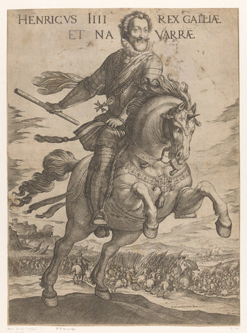 Henry IV, king of France, on horseback, Antonio Tempesta, 1593 Canvas Print