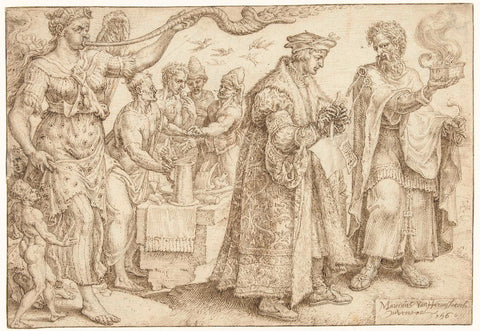 Procession of Honor, Listen and Fame, Maarten van Heemskerck, 1560 Canvas Print