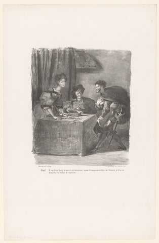 Mephisto introduces itself to Gretel and Marthe, Eugène Delacroix, 1828 Canvas Print