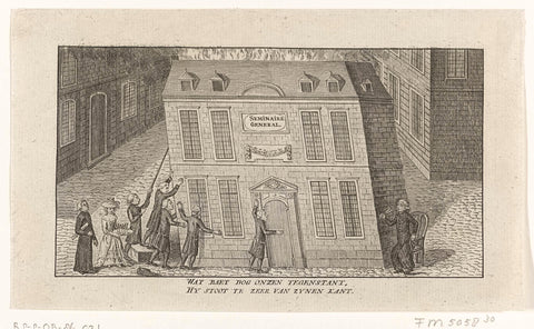 Cartoon on the abolition of seminars, anonymous, 1787 - 1790 Canvas Print