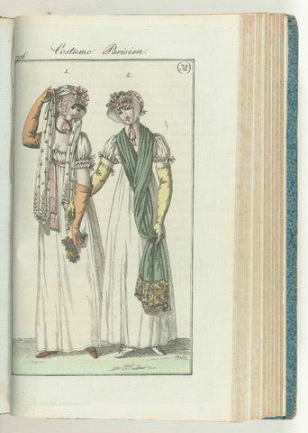 Journal des Dames et des Modes, editie Frankfurt 4 August 1806, Costume Parisien (32), anonymous, 1806 Canvas Print