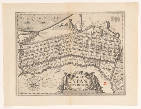 Map of the Zijpe- en Hazepolder, Pieter van der Keere (possibly), 1662 Canvas Print