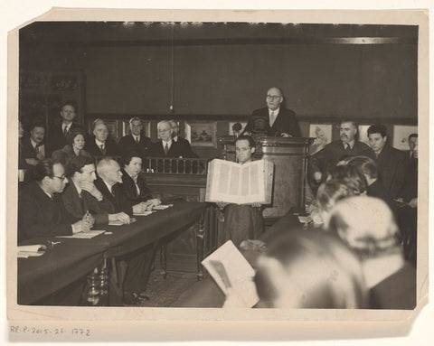 Auction of the Gutenberg Bible by Charles William Dyson Perrins at Sotheby's in London, Keystone Press Agency, 1947 Canvas Print