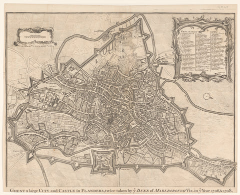 Map of Ghent, Isaac Basire, 1751 - 1762 Canvas Print