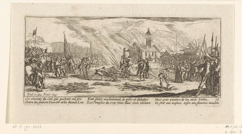 Strafmaatregelen: de brandstapel, Jacques Callot, 1677 - 1690 Canvas Print