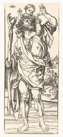 Saint Christopher Carrying the Christ Child, Albrecht Dürer (School of), 1595 - 1605 Canvas Print