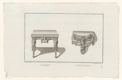 Tafel en cul-de-lampe, anonymous, 1745 - 1775 Canvas Print