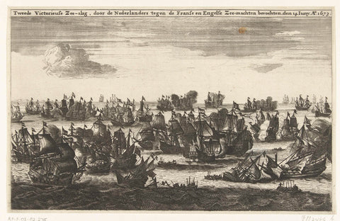 Battle of Schoonevelt, 14 June 1673, anonymous, 1674 - 1676 Canvas Print