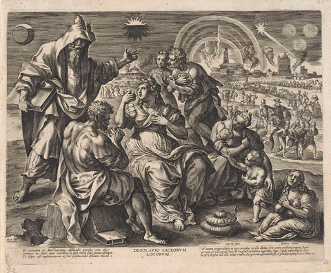 Destruction of holy places, Hieronymus Wierix, 1583 Canvas Print