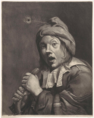 The Man with the Sausage, Jacob Gole, 1690 Canvas Print