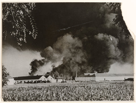 Tea plantation on fire, Associated Press, 1947 Canvas Print