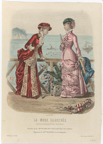 La Mode Illustrée, 1880, No. 32 : Toilettes de Mon. Fladry (...), anonymous, 1880 Canvas Print