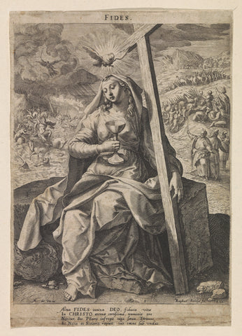 Geloof, Raphaël Sadeler (I), 1590 Canvas Print