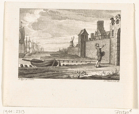 Coupler for the gate of Den Briel, 1572, Harmanus Vinkeles, 1787 Canvas Print