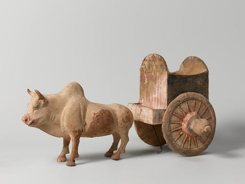 Figure of an oxcart, anonymous, c. 580 - c. 650 Canvas Print