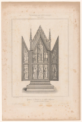 Triptiek met de Kruisiging van Christus, Léon Auguste Asselineau, 1839 Canvas Print