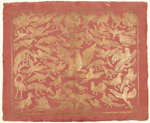 Leaf with birds, anonymous, 1750 - 1800 Canvas Print