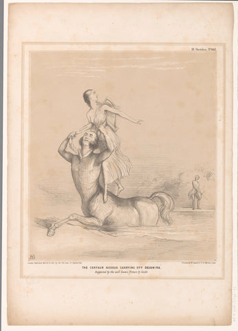 Cartoon with Lord Bentinck as the centaur Nessus, John Doyle, 1847 Canvas Print