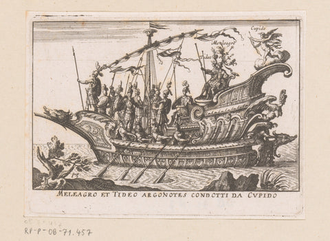 Ship with Meleager, Tydeus and Amor, anonymous, c. 1635 Canvas Print