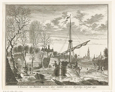 Peat ship of Breda, 1590, Simon Fokke, 1753 Canvas Print