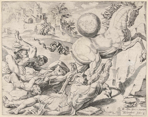 Science and love cannot contain the world, Dirck Volckertsz. Coornhert, 1550 Canvas Print