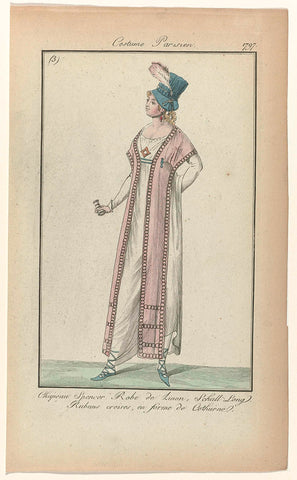 Journal des Dames, Costume Parisien, July 1797 (3) : Chapeau Spencer (...), anonymous, 1797 Canvas Print