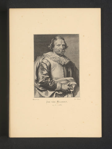 Reproduction of an engraving of a portrait of Johannes van Mildert by Lucas Vorsterman (I), Joseph Maes, c. 1872 - in or before 1877 Canvas Print