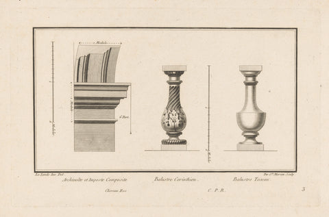 Archivolt, tax on balusters, of Saint-Morien, 1784 - 1785 Canvas Print