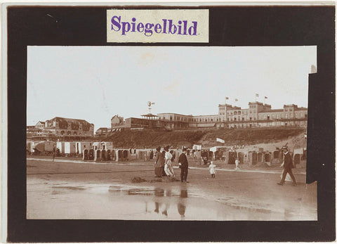 The beach in Zandvoort with beach chairs and Hotel d'Orange, Knackstedt & Näther, 1900 - 1905 Canvas Print