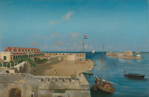 The port entrance of Willemstad with the Government Palace, Prosper Crébassol, 1858 Canvas Print