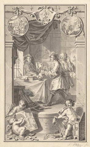 Allegory on the deception of Aron Abrams, 1737, Simon Fokke, 1737 Canvas Print