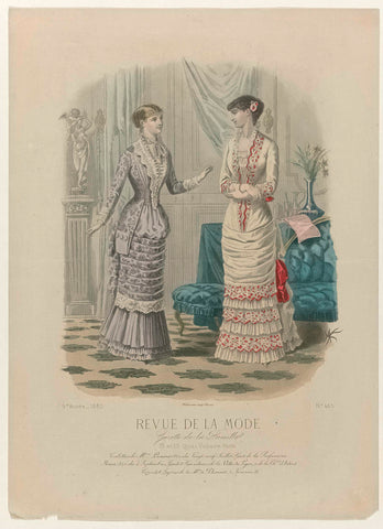 Revue de la Mode, Gazette de la Famille, Sunday, November 28, 1880, 9th year, No. 465: Toilets of Mme Lesueur (...), anonymous, 1880 Canvas Print