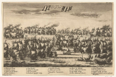 Battle between Tromp and Spragge during the naval battle at Kijkduin, 1673, Bastiaen Stopendael, 1690 - 1692 Canvas Print