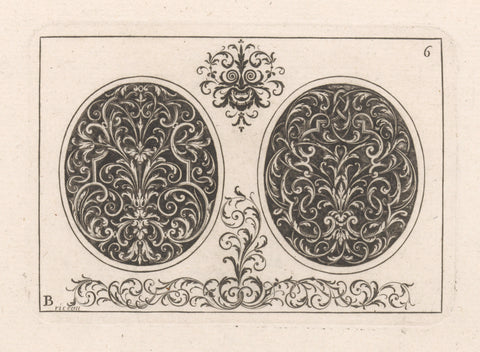 Twee medaillons, anonymous, in or after 1709 Canvas Print