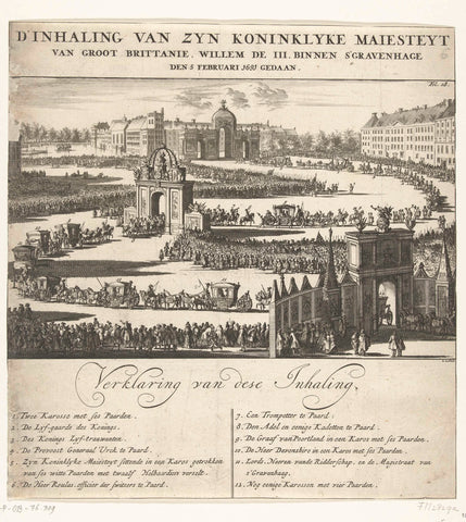 Entry of King William III into The Hague, 1691, Jan Luyken, 1691 Canvas Print