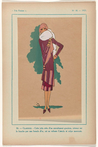 Très Parisien, 1925, No. 10, Pl. 16: - CLARIDGE, G-P. Joumard, 1925 Canvas Print