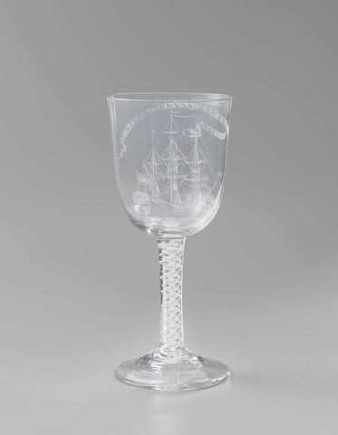 Chalice glass with the three-master Propatria, anonymous, c. 1779 - c. 1794 Canvas Print