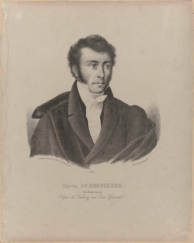 Portrait of Charles De Brouckère, 1830, Edouard Montius, 1830 - 1835 Canvas Print