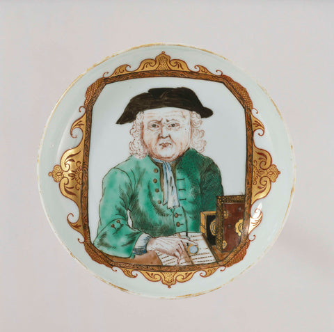 Saucer with a portrait of Daniel Raap, anonymous, c. 1750 Canvas Print