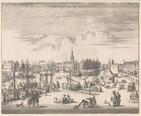 View of the port of and the city of Middelburg, Jan Luyken, 1696 Canvas Print